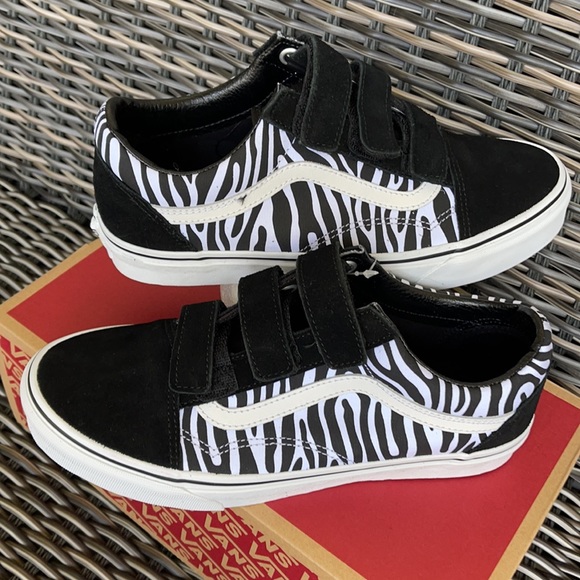 Vans Old Skool Velcro Suede/Canvas Black/Zebra MENS - Picture 11 of 16